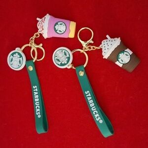 New Starbucks Strawberry and Chocolate Whipped Cream, KeyChain.